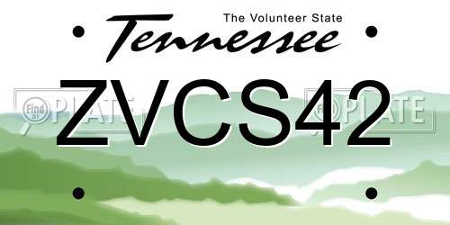 ZVCS42 Tennessee License Plate