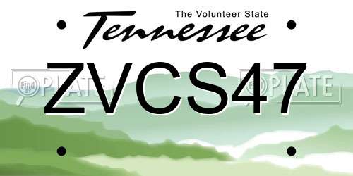 ZVCS47 Tennessee License Plate