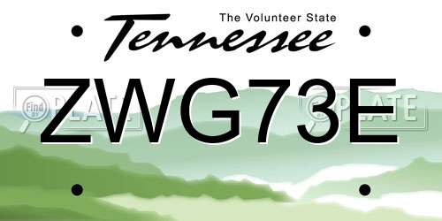 ZWG73E Tennessee License Plate