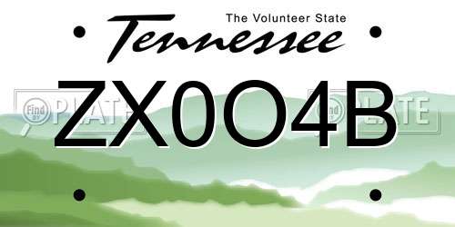 ZX0O4B Tennessee License Plate