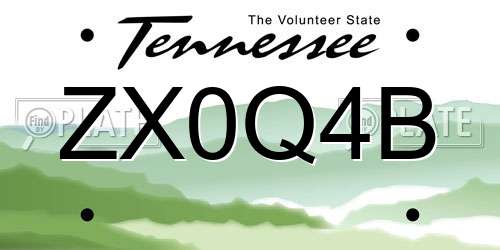 ZX0Q4B Tennessee License Plate