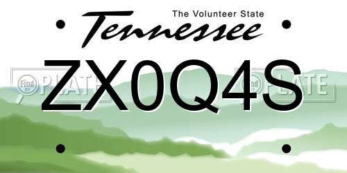 ZX0Q4S Tennessee License Plate