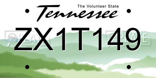 ZX1T149 Tennessee License Plate