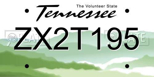 ZX2T195 Tennessee License Plate