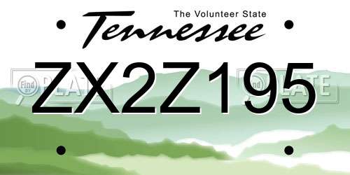 ZX2Z195 Tennessee License Plate