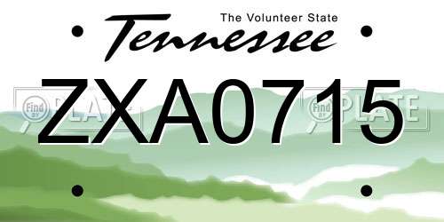 ZXA0715 Tennessee License Plate