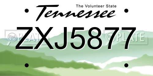 ZXJ5877 Tennessee License Plate