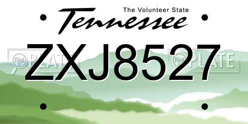 ZXJ8527 Tennessee License Plate
