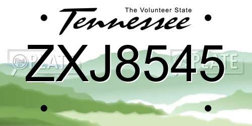 ZXJ8545 Tennessee License Plate