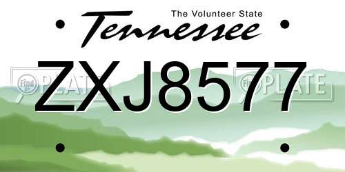 ZXJ8577 Tennessee License Plate
