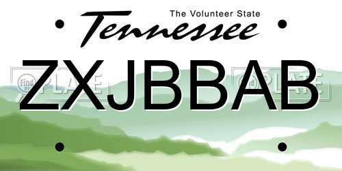 ZXJBBAB Tennessee License Plate