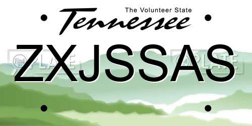 ZXJSSAS Tennessee License Plate