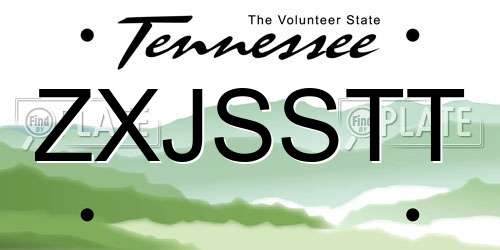 ZXJSSTT Tennessee License Plate