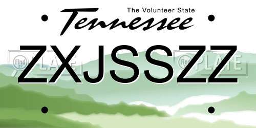 ZXJSSZZ Tennessee License Plate