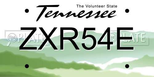 ZXR54E Tennessee License Plate