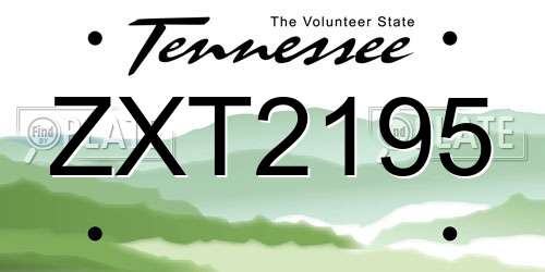ZXT2195 Tennessee License Plate