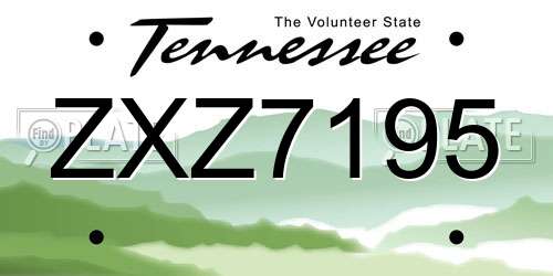 ZXZ7195 Tennessee License Plate