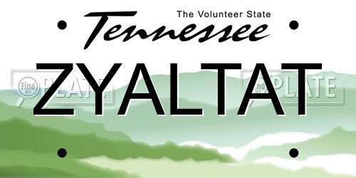 ZYALTAT Tennessee License Plate