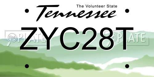 ZYC28T Tennessee License Plate