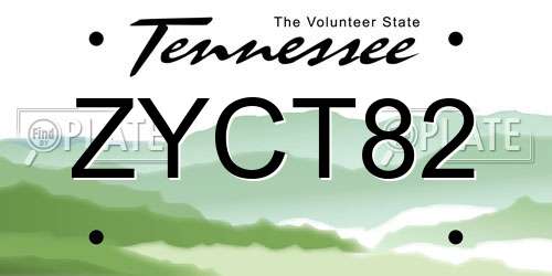 ZYCT82 Tennessee License Plate