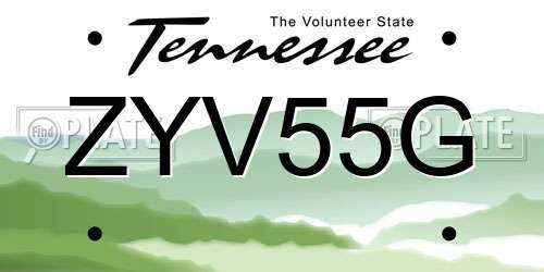 ZYV55G Tennessee License Plate