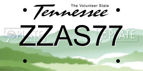 ZZAS77 Tennessee License Plate