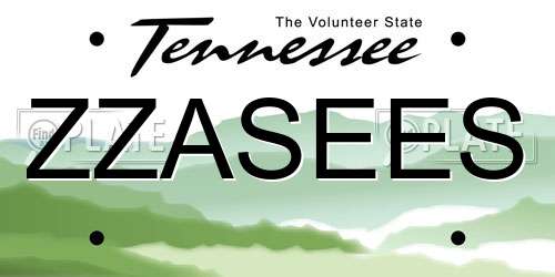ZZASEES Tennessee License Plate