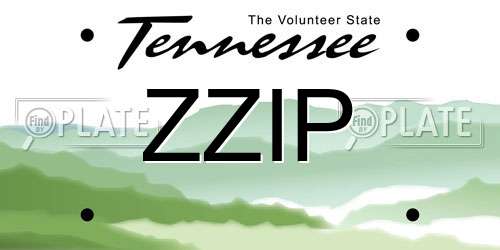 ZZIP Tennessee License Plate