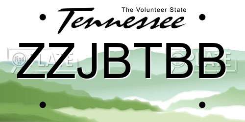 ZZJBTBB Tennessee License Plate