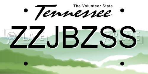 ZZJBZSS Tennessee License Plate