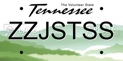 ZZJSTSS Tennessee License Plate