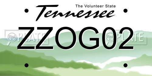 ZZOG02 Tennessee License Plate