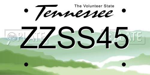 ZZSS45 Tennessee License Plate