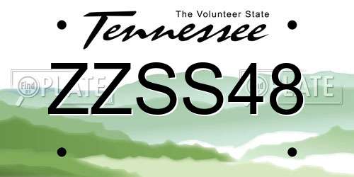 ZZSS48 Tennessee License Plate