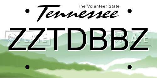 ZZTDBBZ Tennessee License Plate