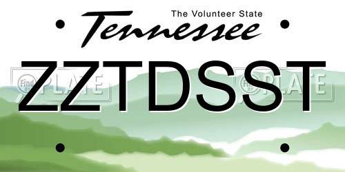 ZZTDSST Tennessee License Plate