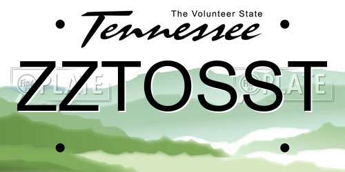 ZZTOSST Tennessee License Plate
