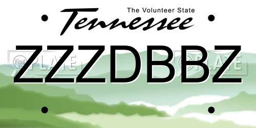ZZZDBBZ Tennessee License Plate