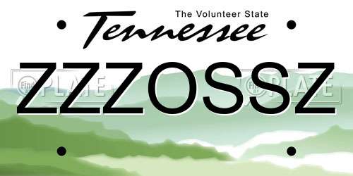 ZZZOSSZ Tennessee License Plate