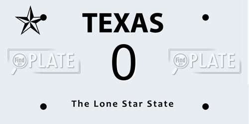 0 Texas License Plate