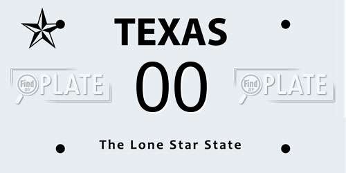 00 Texas License Plate