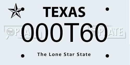 000T60 Texas License Plate