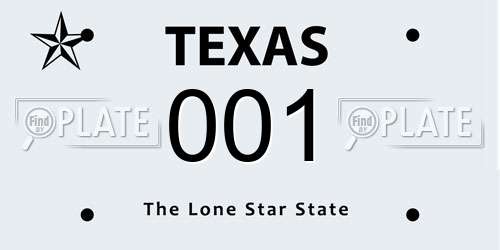 001 Texas License Plate