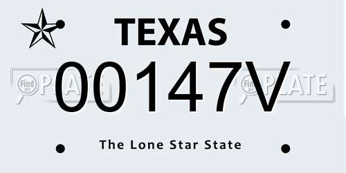 00147V Texas License Plate