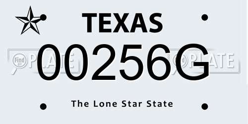 00256G Texas License Plate
