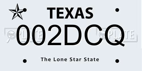 002DCQ Texas License Plate
