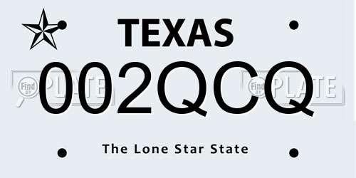 002QCQ Texas License Plate