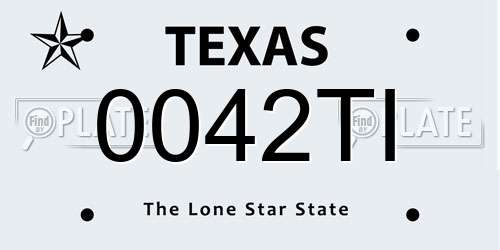0042TI Texas License Plate