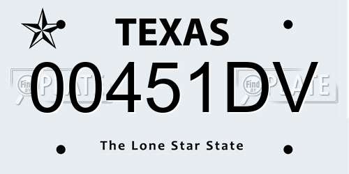 00451DV Texas License Plate