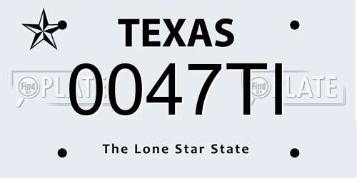 0047TI Texas License Plate